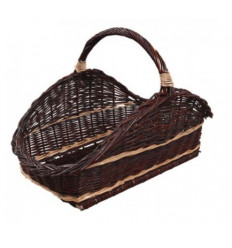 Корзина для дров плетеная проста - темная